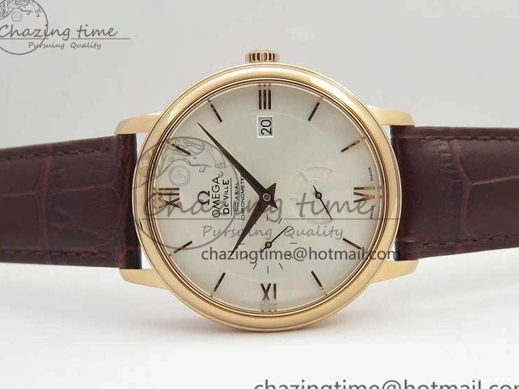 0422 De Ville Prestige Real PR RG ZF 1:1 Best Edition White Dial on Brown Leather Strap MIYOTA HighPerformance 7939
